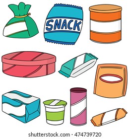 vector set of snack