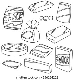 vector set of snack