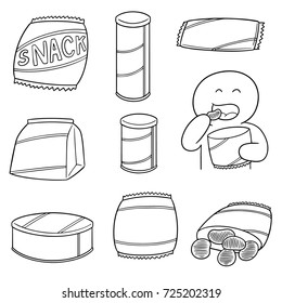 vector set of snack