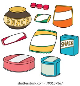 vector set of snack