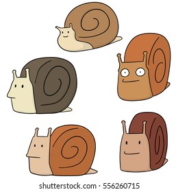 vector set of snail