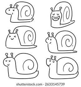 vector set of snail cartoon
