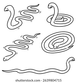 vector set of snakes cartoon