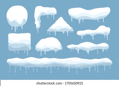 Vector set of snow caps