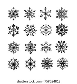Vector set of snowflake