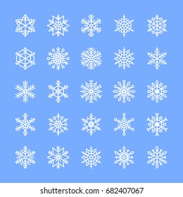 Vector set of snowflake icons. Winter design elements