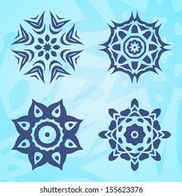 Vector set of snowflakes