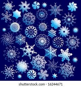 Vector set of snowflakes