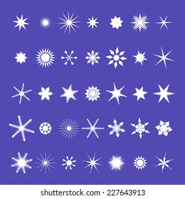 Vector set of snowflakes