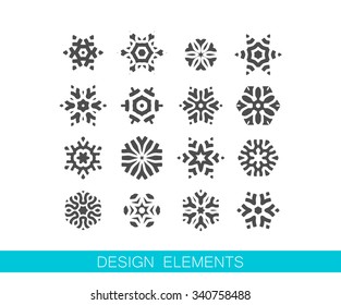 vector set of snowflakes