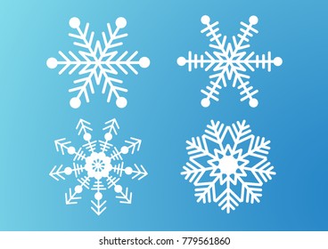Vector set snowflakes Christmas