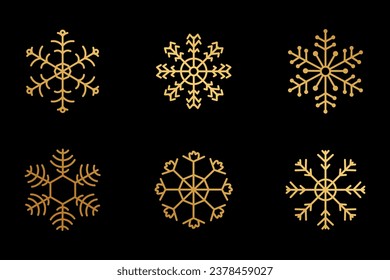 vector set of snowflakes christmas design vector