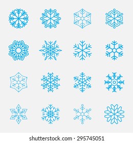 Vector set of snowflakes for holiday decorations