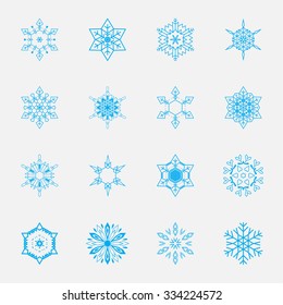 Vector set of snowflakes for holiday decorations
