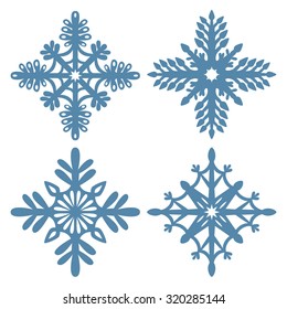 Vector set. Snowflakes on white background.