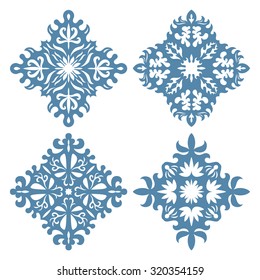 Vector set. Snowflakes on white background.