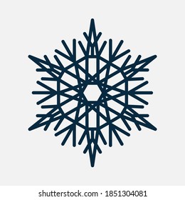 Conjunto de vectores de copos de nieve. La navidad azul invernal llama el elemento cristal.  Xmas frota silueta plana aislada. Colección de hielo de ilustración meteorológica.