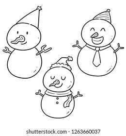 vector set of snowman