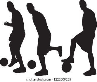 Vector Set Of Soccer Player Silhouettes