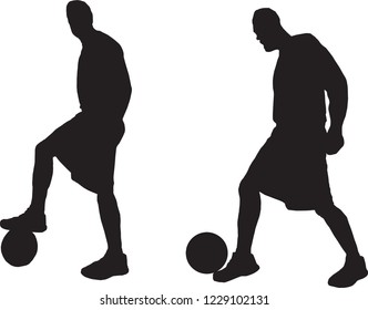 Vector Set Of Soccer Player Silhouettes