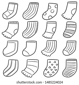 vector set of socks cartoon