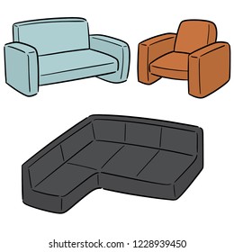 vector set of sofa