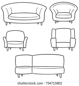 vector set of sofa