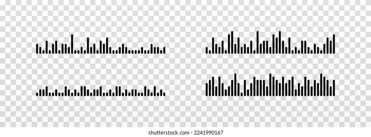 Vector set of sound waves icons. Audio waves png, radio waves. Voice message png. Icons png. Interface design.