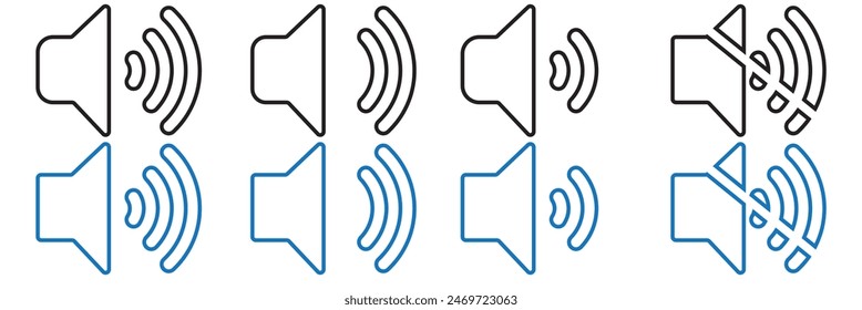 Vector set of sound waves icons. Audio waves png, radio waves. Voice message png. Icons png. Interface design.
