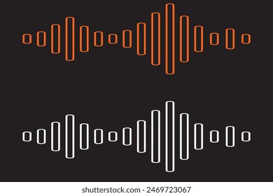 Vector set of sound waves icons. Audio waves png, radio waves. Voice message png. Icons png. Interface design.
