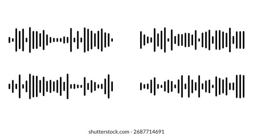 Vector set of sound waves icons. Audio waves icon, radio waves. Voice message isolated. Interface design.