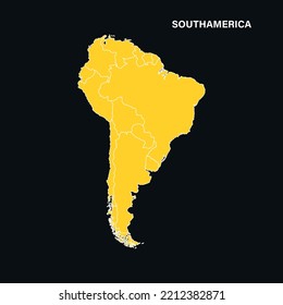 Vector set of South American countries. Concept of maps.