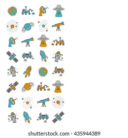 Vector set of space and astronomy icons
