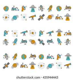 Vector set of space and astronomy icons