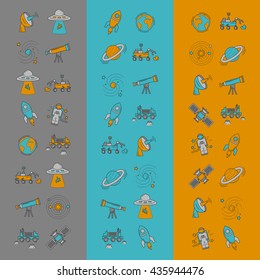 Vector set of space and astronomy icons
