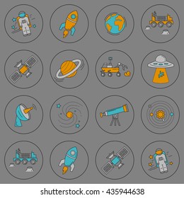 Vector set of space and astronomy icons