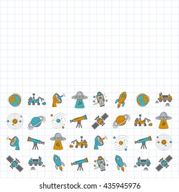 Vector set of space and astronomy icons