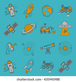 Vector set of space and astronomy icons