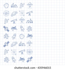 Vector set of space and astronomy icons