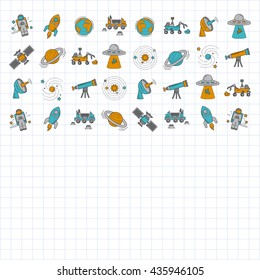 Vector set of space and astronomy icons