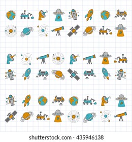 Vector set of space and astronomy icons