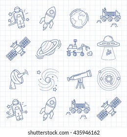 Vector set of space and astronomy icons