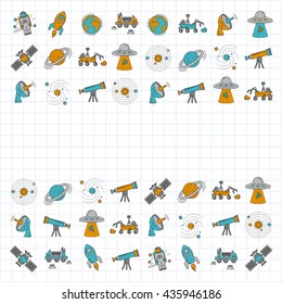 Vector set of space and astronomy icons