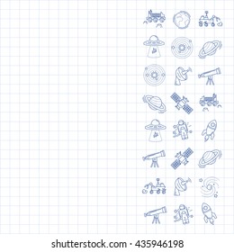 Vector set of space and astronomy icons