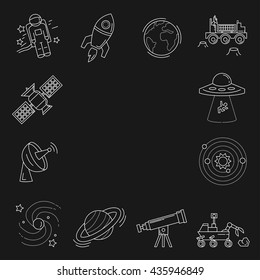 Vector set of space and astronomy icons