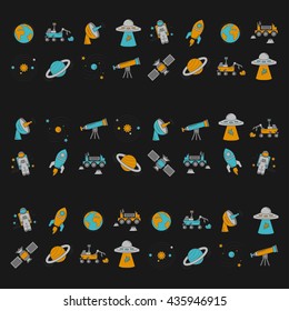 Vector set of space and astronomy icons