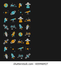 Vector set of space and astronomy icons