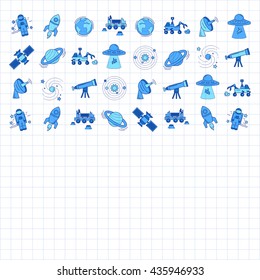 Vector set of space and astronomy icons