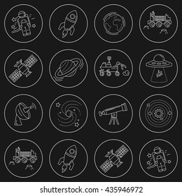 Vector set of space and astronomy icons