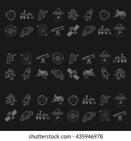 Vector set of space and astronomy icons